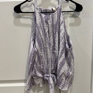 Tyche Lavender Tie-Dye Halter Tank Top